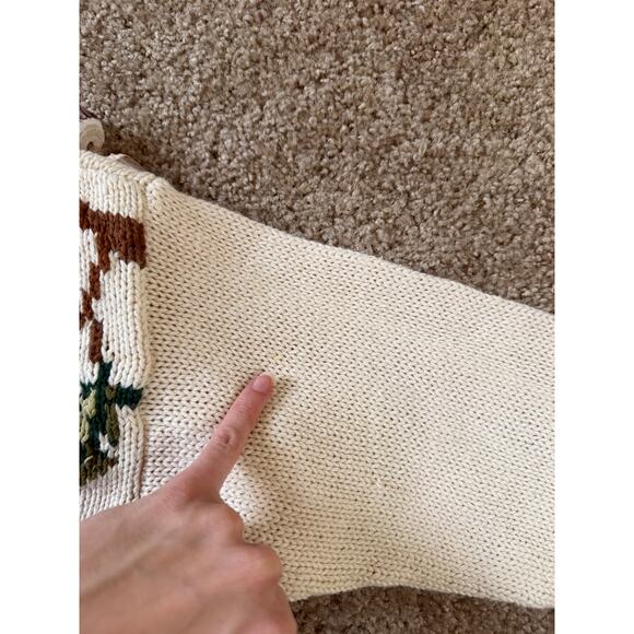 Vintage Y2K 90s Tiara Knit Fall Scarecrow Pumpkin Patch Sunflower Farm Sweater - Picture 7 of 9